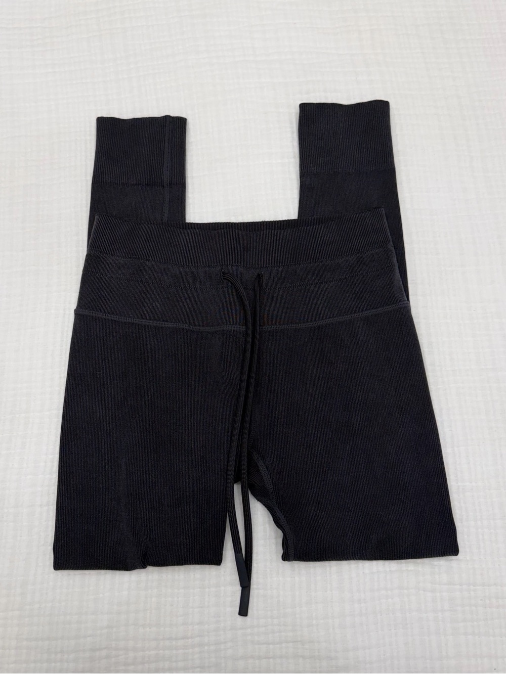 joylab black ribbed drawstring leggings